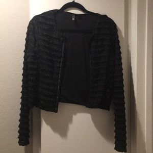 Black chiffon/shear cardigan